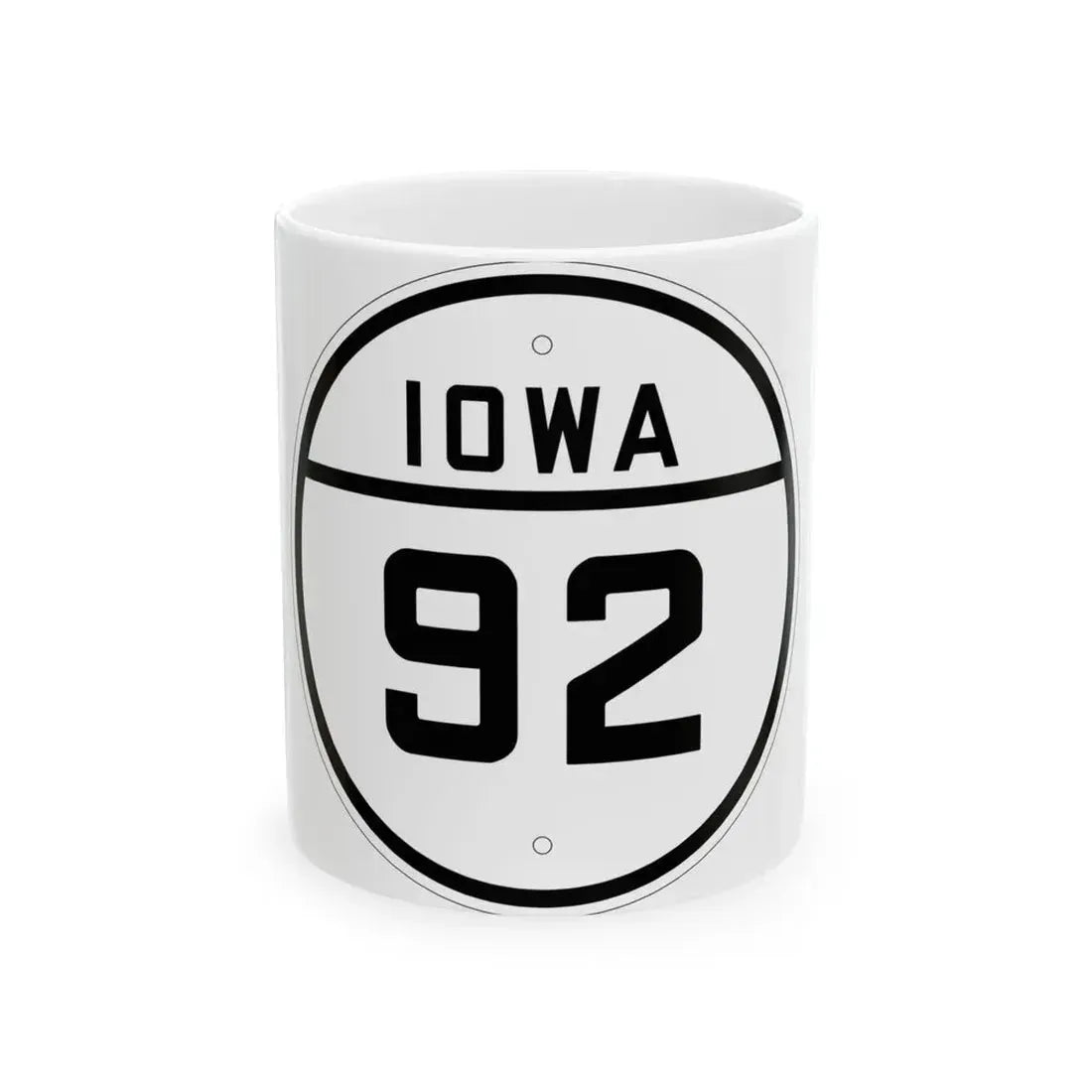 Iowa 92 1926 (Iowa) (Road Sign) White Coffee Mug 11oz - Go Mug Yourself