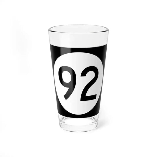 Iowa 92 (Iowa) (Road Sign) Pint Glss 16oz 16oz - Go Mug Yourself