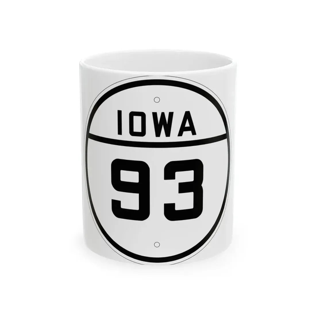 Iowa 93 1926 (Iowa) (Road Sign) White Coffee Mug 11oz - Go Mug Yourself
