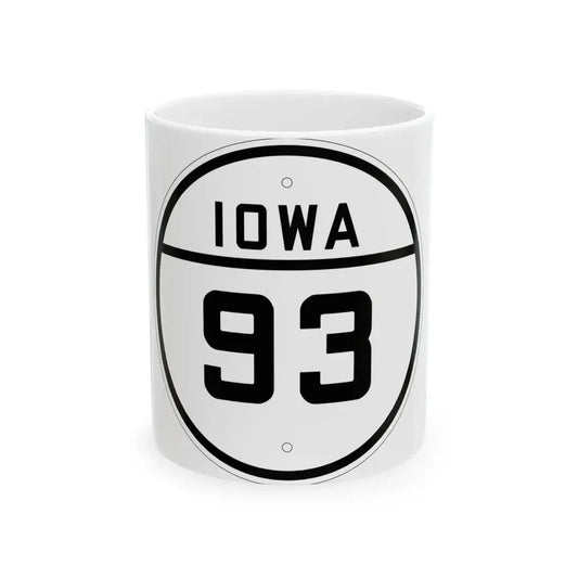 Iowa 93 1926 (Iowa) (Road Sign) White Coffee Mug 11oz - Go Mug Yourself