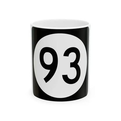 Iowa 93 (Iowa) (Road Sign) White Coffee Mug 11oz - Go Mug Yourself