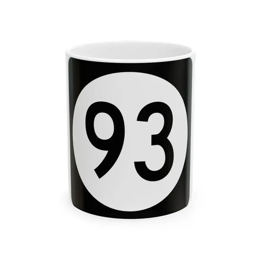 Iowa 93 (Iowa) (Road Sign) White Coffee Mug 11oz - Go Mug Yourself