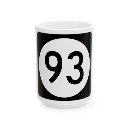 Iowa 93 (Iowa) (Road Sign) White Coffee Mug 15oz - Go Mug Yourself