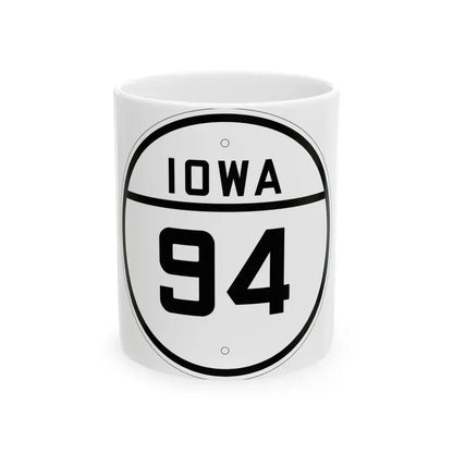 Iowa 94 1926 (Iowa) (Road Sign) White Coffee Mug 11oz - Go Mug Yourself