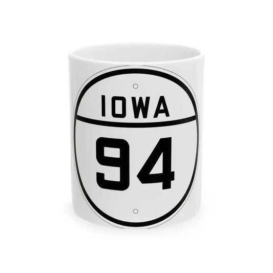 Iowa 94 1926 (Iowa) (Road Sign) White Coffee Mug 11oz - Go Mug Yourself
