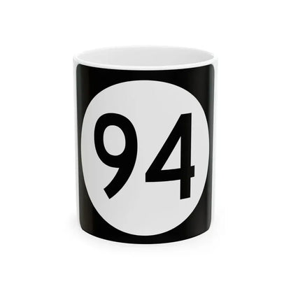 Iowa 94 (Iowa) (Road Sign) White Coffee Mug 11oz - Go Mug Yourself