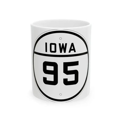 Iowa 95 1926 (Iowa) (Road Sign) White Coffee Mug 11oz - Go Mug Yourself