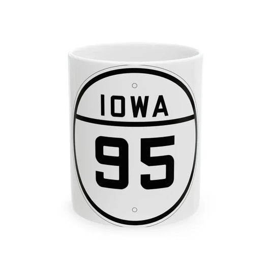 Iowa 95 1926 (Iowa) (Road Sign) White Coffee Mug 11oz - Go Mug Yourself