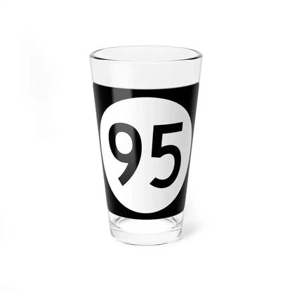Iowa 95 (Iowa) (Road Sign) Pint Glass 16oz 16oz - Go Mug Yourself