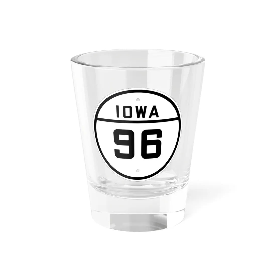 Iowa 96 1926 (Iowa) (Road Sign) Shot Glass 1.5oz 1.5oz - Go Mug Yourself