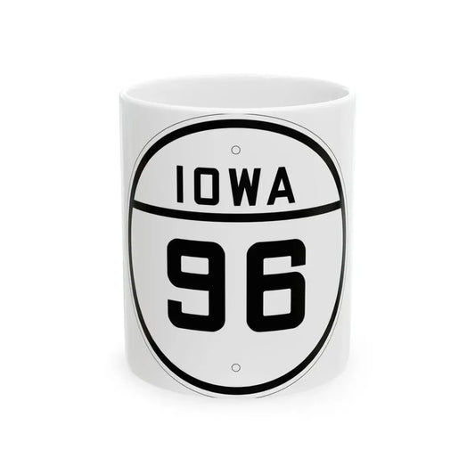 Iowa 96 1926 (Iowa) (Road Sign) White Coffee Mug 11oz - Go Mug Yourself