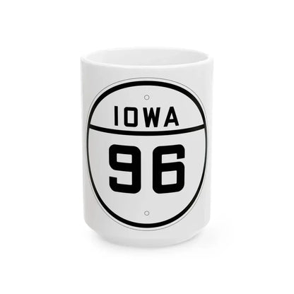 Iowa 96 1926 (Iowa) (Road Sign) White Coffee Mug 15oz - Go Mug Yourself