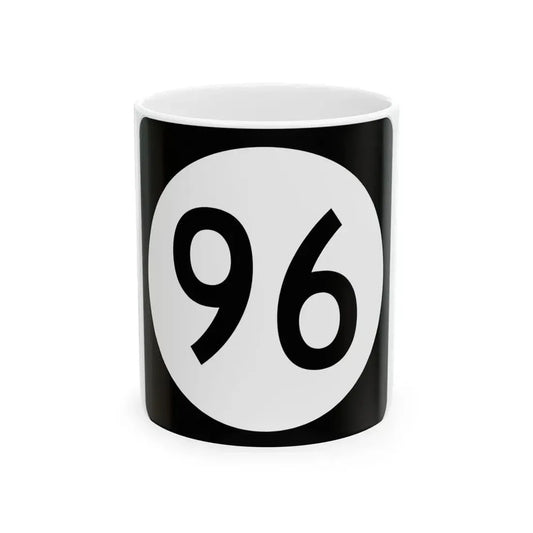 Iowa 96 (Iowa) (Road Sign) White Coffee Mug 11oz - Go Mug Yourself