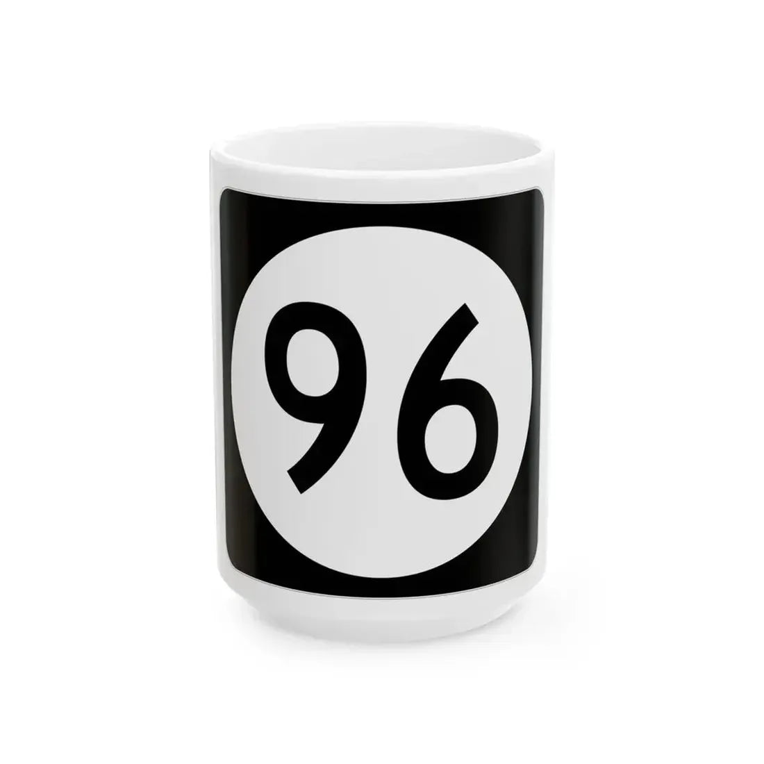 Iowa 96 (Iowa) (Road Sign) White Coffee Mug 15oz - Go Mug Yourself
