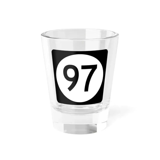 Iowa 97 (Iowa) (Road Sign) Shot Glass 1.5oz 1.5oz - Go Mug Yourself