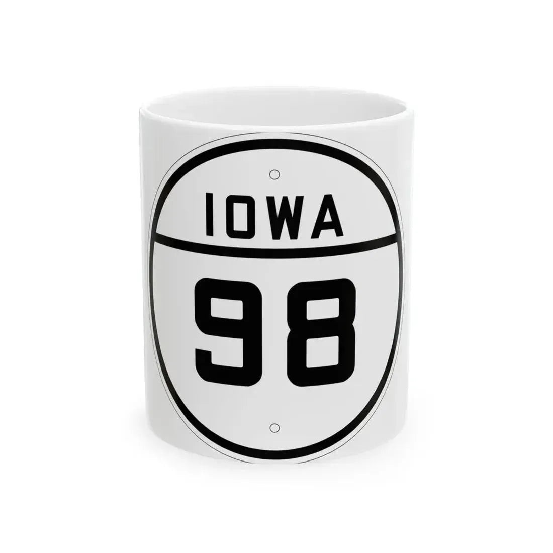 Iowa 98 1926 (Iowa) (Road Sign) White Coffee Mug 11oz - Go Mug Yourself