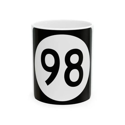 Iowa 98 (Iowa) (Road Sign) White Coffee Mug 11oz - Go Mug Yourself
