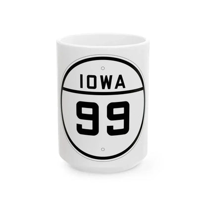 Iowa 99 1926 (Iowa) (Road Sign) White Coffee Mug 15oz - Go Mug Yourself