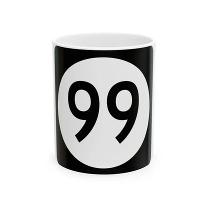 Iowa 99 (Iowa) (Road Sign) White Coffee Mug 11oz - Go Mug Yourself