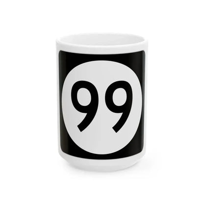 Iowa 99 (Iowa) (Road Sign) White Coffee Mug 15oz - Go Mug Yourself