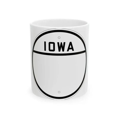 Iowa blank 1926 (Iowa) (Road Sign) White Coffee Mug 11oz - Go Mug Yourself