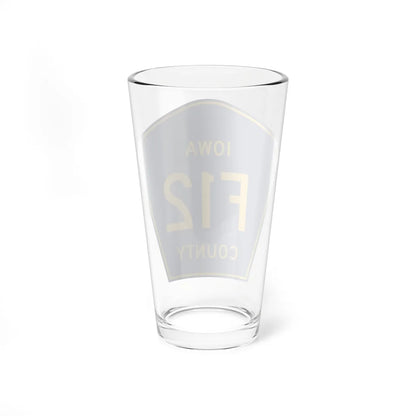 Iowa County Route F12 IA (Iowa) (Road Sign) Pint Glass 16oz - Go Mug Yourself