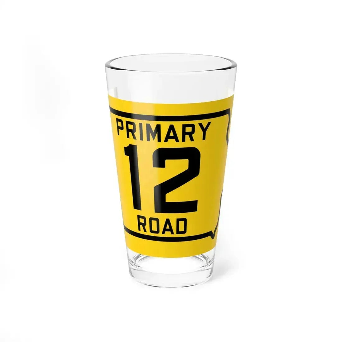 Iowa Primary 12 (Iowa) (Road Sign) Pint Glass 16oz 16oz - Go Mug Yourself