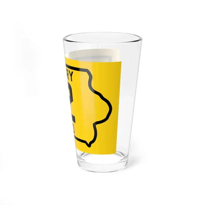 Iowa Primary 12 (Iowa) (Road Sign) Pint Glass 16oz - Go Mug Yourself