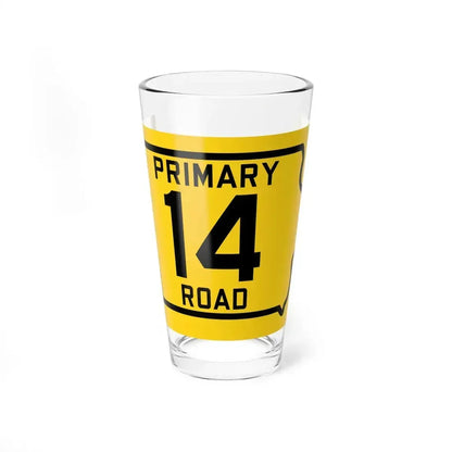 Iowa Primary 14 (Iowa) (Road Sign) Pint Glass 16oz 16oz - Go Mug Yourself