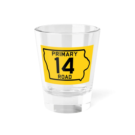 Iowa Primary 14 (Iowa) (Road Sign) Shot Glass 1.5oz 1.5oz - Go Mug Yourself