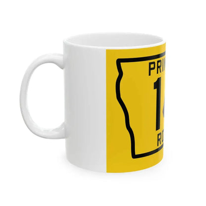 Iowa Primary 14 (Iowa) (Road Sign) White Coffee Mug - Go Mug Yourself