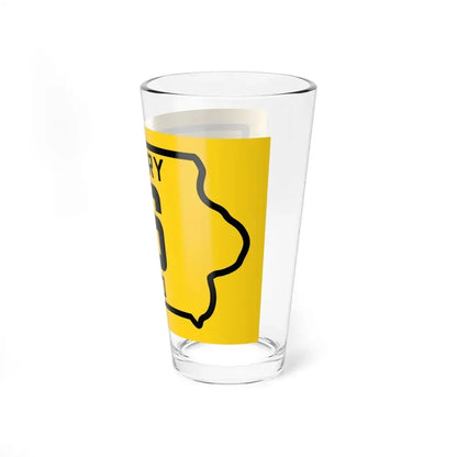 Iowa Primary 16 (Iowa) (Road Sign) Pint Glss 16oz - Go Mug Yourself