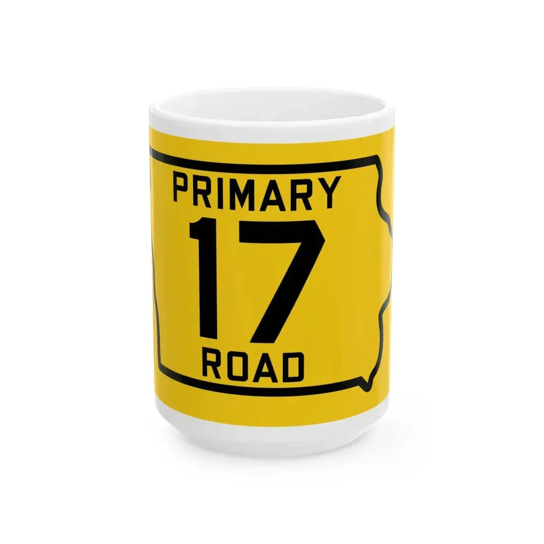 Iowa Primary 17 (Iowa) (Road Sign) White Coffee Mug 15oz - Go Mug Yourself