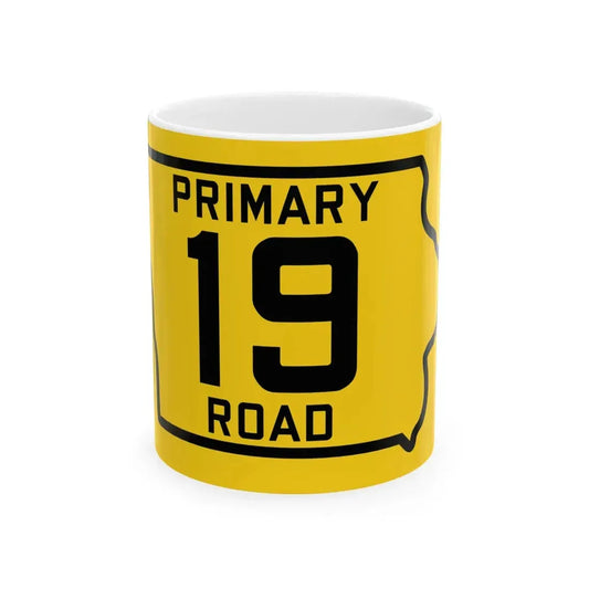 Iowa Primary 19 (Iowa) (Road Sign) White Coffee Mug 11oz - Go Mug Yourself