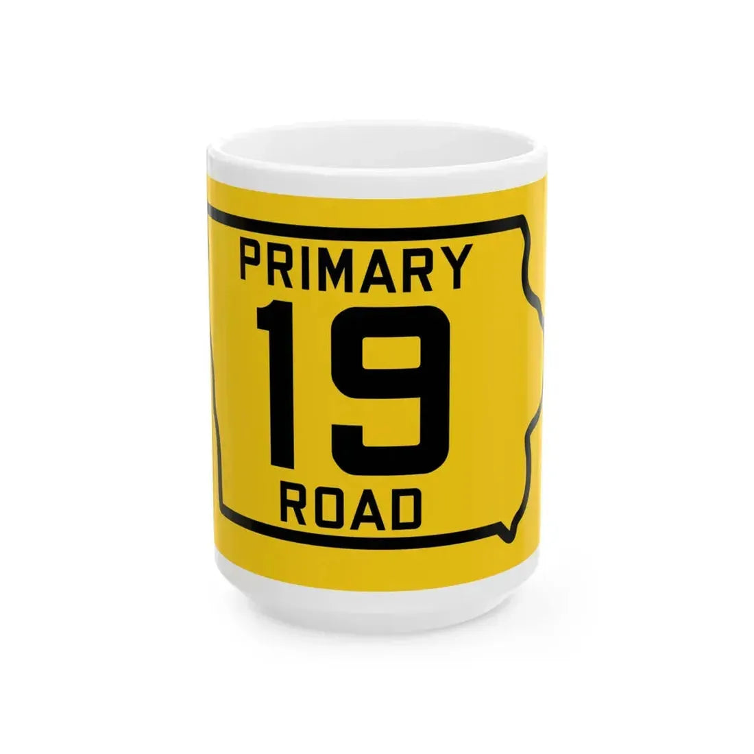 Iowa Primary 19 (Iowa) (Road Sign) White Coffee Mug 15oz - Go Mug Yourself
