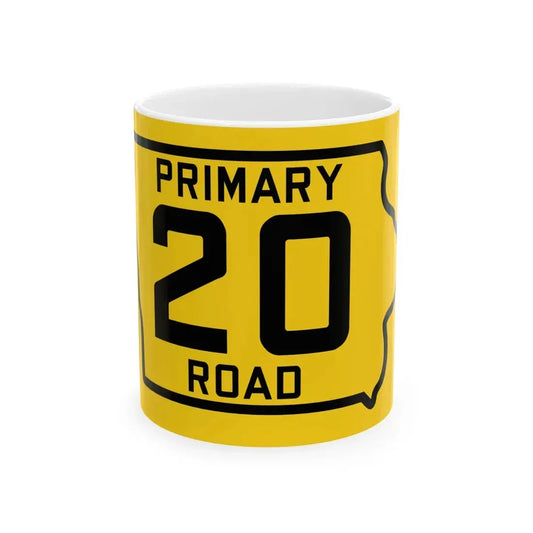 Iowa Primary 20 (Iowa) (Road Sign) White Coffee Mug 11oz - Go Mug Yourself