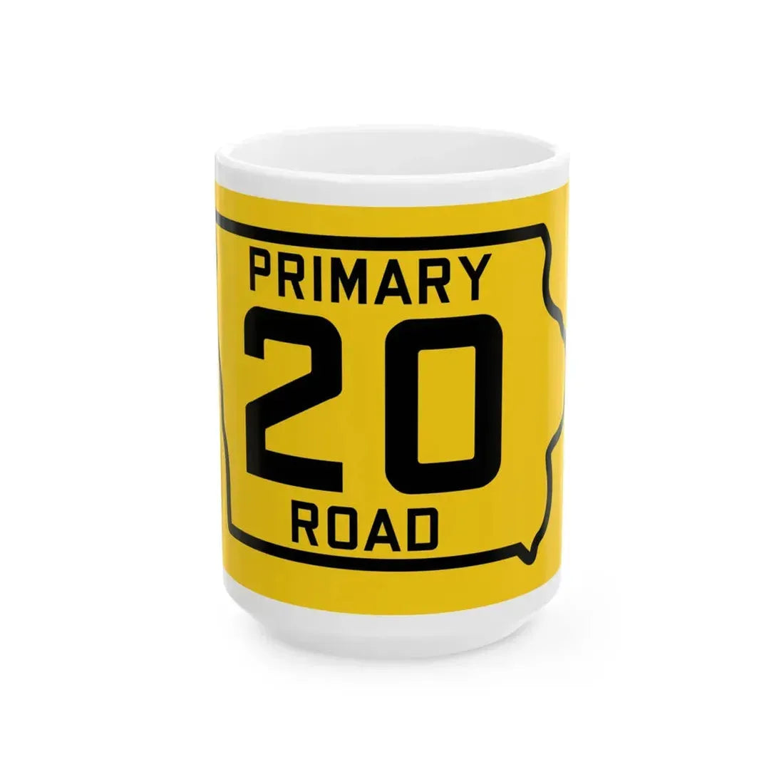 Iowa Primary 20 (Iowa) (Road Sign) White Coffee Mug 15oz - Go Mug Yourself