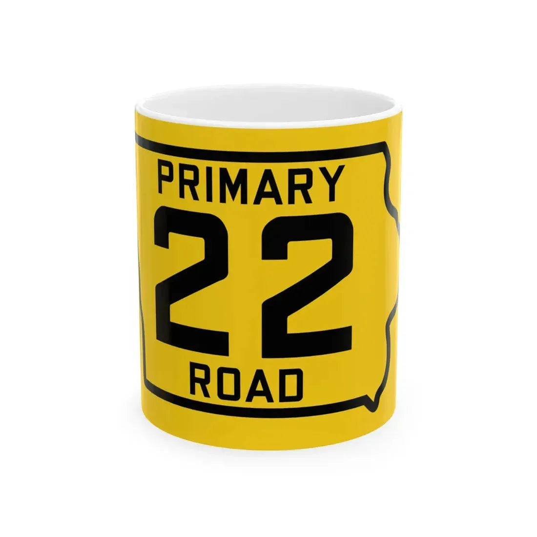 Iowa Primary 22 (Iowa) (Road Sign) White Coffee Mug 11oz - Go Mug Yourself