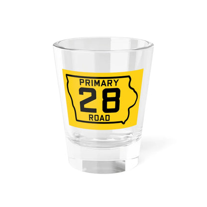 Iowa Primary 28 (Iowa) (Road Sign) Shot Glass 1.5oz 1.5oz - Go Mug Yourself