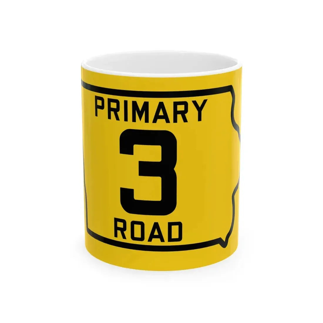 Iowa Primary 3 (Iowa) (Road Sign) White Coffee Mug 11oz - Go Mug Yourself