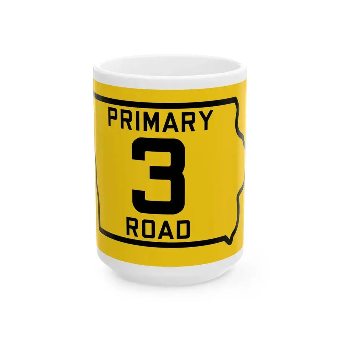 Iowa Primary 3 (Iowa) (Road Sign) White Coffee Mug 15oz - Go Mug Yourself