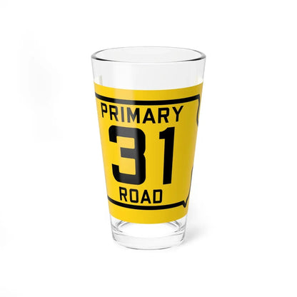 Iowa Primary 31 (Iowa) (Road Sign) Pint Glass 16oz 16oz - Go Mug Yourself