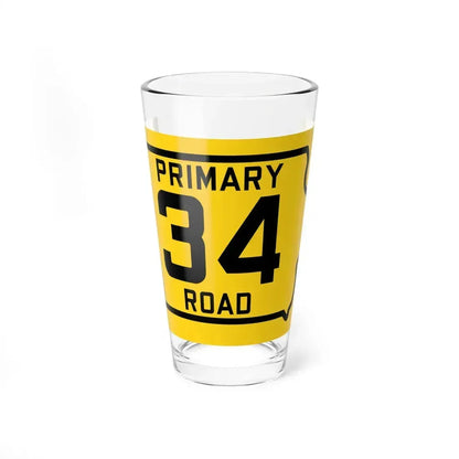 Iowa Primary 34 (Iowa) (Road Sign) Pint Glass 16oz 16oz - Go Mug Yourself