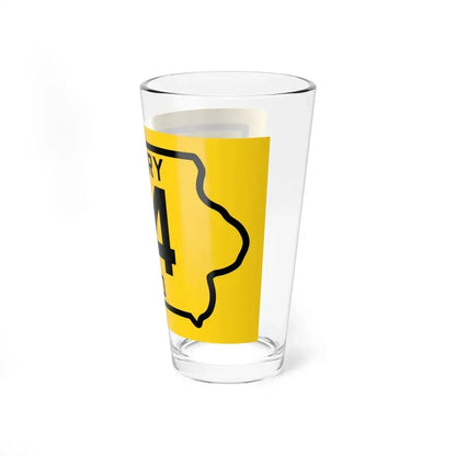 Iowa Primary 34 (Iowa) (Road Sign) Pint Glass 16oz - Go Mug Yourself
