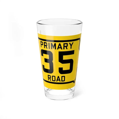 Iowa Primary 35 (Iowa) (Road Sign) Pint Glass 16oz 16oz - Go Mug Yourself