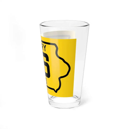 Iowa Primary 36 (Iowa) (Road Sign) Pint Glss 16oz - Go Mug Yourself