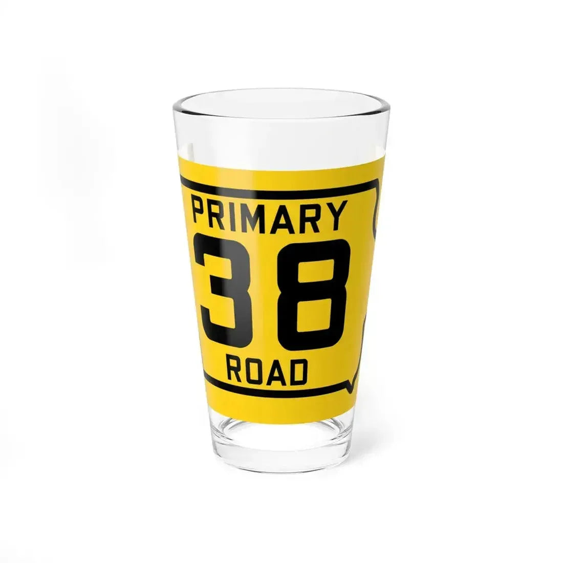 Iowa Primary 38 (Iowa) (Road Sign) Pint Glass 16oz 16oz - Go Mug Yourself