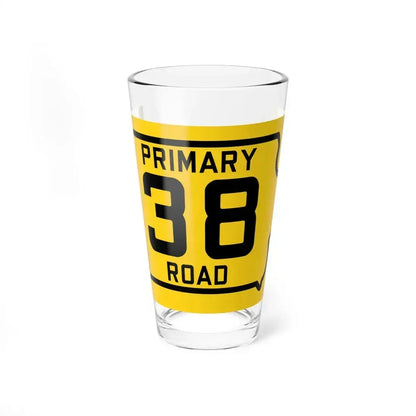 Iowa Primary 38 (Iowa) (Road Sign) Pint Glass 16oz 16oz - Go Mug Yourself