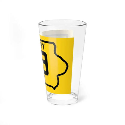 Iowa Primary 39 (Iowa) (Road Sign) Pint Glass 16oz - Go Mug Yourself