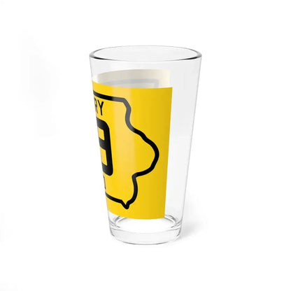 Iowa Primary 39 (Iowa) (Road Sign) Pint Glss 16oz - Go Mug Yourself